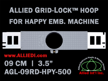9 cm (3.5 inch) Round Allied Grid-Lock Plastic Embroidery Hoop - Happy Japan 500