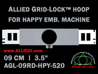 9 cm (3.5 inch) Round Allied Grid-Lock Plastic Embroidery Hoop - Happy Japan 520