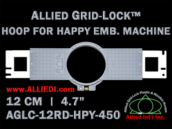 12 cm (4.7 inch) Round Allied Grid-Lock (New Design) Plastic Embroidery Hoop - Happy Japan 450