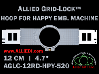 12 cm (4.7 inch) Round Allied Grid-Lock (New Design) Plastic Embroidery Hoop - Happy Japan 520