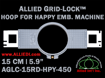 15 cm (5.9 inch) Round Allied Grid-Lock (New Design) Plastic Embroidery Hoop - Happy Japan 450