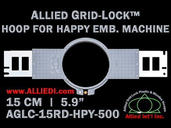 15 cm (5.9 inch) Round Allied Grid-Lock (New Design) Plastic Embroidery Hoop - Happy Japan 500