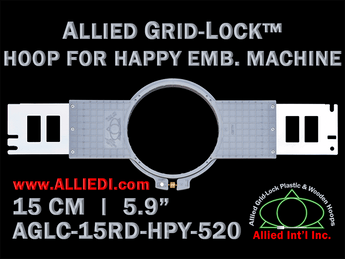 15 cm (5.9 inch) Round Allied Grid-Lock (New Design) Plastic Embroidery Hoop - Happy Japan 520