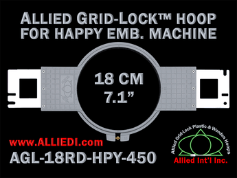 18 cm (7.1 inch) Round Allied Grid-Lock Plastic Embroidery Hoop - Happy Japan 450