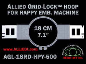 18 cm (7.1 inch) Round Allied Grid-Lock Plastic Embroidery Hoop - Happy Japan 500