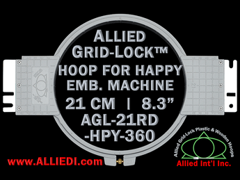 21 cm (8.3 inch) Round Allied Grid-Lock Plastic Embroidery Hoop - Happy Japan 360