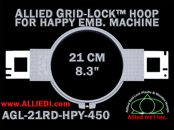 21 cm (8.3 inch) Round Allied Grid-Lock Plastic Embroidery Hoop - Happy Japan 450