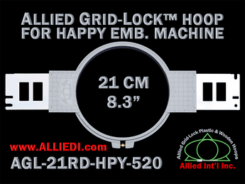 21 cm (8.3 inch) Round Allied Grid-Lock Plastic Embroidery Hoop - Happy Japan 520