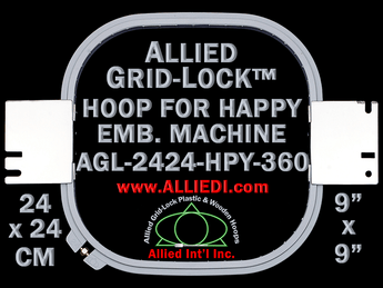 24 x 24 cm (9 x 9 inch) Square Allied Grid-Lock Plastic Embroidery Hoop - Happy Japan 360