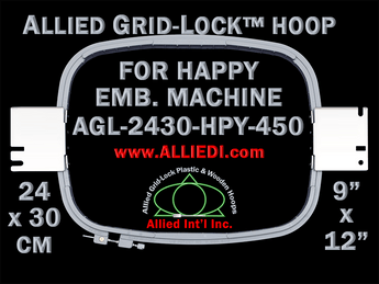 24 x 30 cm (9 x 12 inch) Rectangular Allied Grid-Lock Plastic Embroidery Hoop - Happy Japan 450