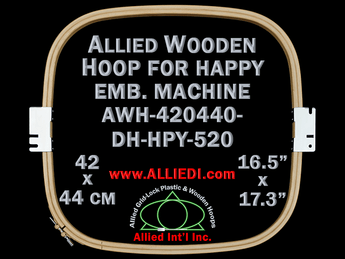 42.0 x 44.0 cm (16.5 x 17.3 inch) Rectangular Allied Wooden Embroidery Hoop, Double Height - Happy Japan 520