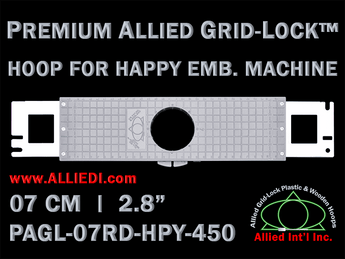 7 cm (2.8 inch) Round Premium Allied Grid-Lock Plastic Embroidery Hoop - Happy Japan 450