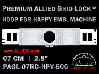 7 cm (2.8 inch) Round Premium Allied Grid-Lock Plastic Embroidery Hoop - Happy Japan 500