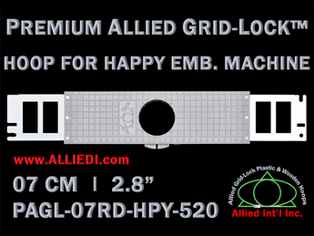 7 cm (2.8 inch) Round Premium Allied Grid-Lock Plastic Embroidery Hoop - Happy Japan 520