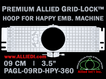 9 cm (3.5 inch) Round Premium Allied Grid-Lock Plastic Embroidery Hoop - Happy Japan 360