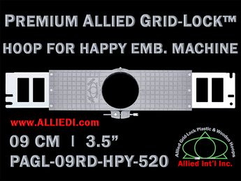 9 cm (3.5 inch) Round Premium Allied Grid-Lock Plastic Embroidery Hoop - Happy Japan 520