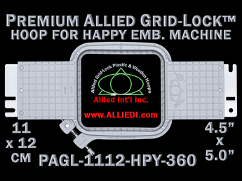 11 x 12 cm (4.5 x 5 inch) Rectangular Premium Allied Grid-Lock Plastic Embroidery Hoop - Happy Japan 360