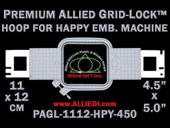 11 x 12 cm (4.5 x 5 inch) Rectangular Premium Allied Grid-Lock Plastic Embroidery Hoop - Happy Japan 450