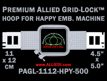 11 x 12 cm (4.5 x 5 inch) Rectangular Premium Allied Grid-Lock Plastic Embroidery Hoop - Happy Japan 500