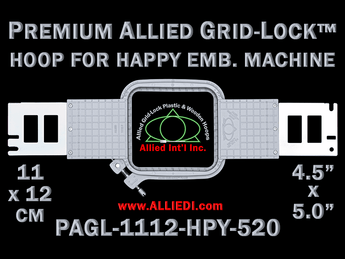 11 x 12 cm (4.5 x 5 inch) Rectangular Premium Allied Grid-Lock Plastic Embroidery Hoop - Happy Japan 520