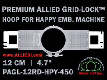 12 cm (4.7 inch) Round Premium Allied Grid-Lock Plastic Embroidery Hoop - Happy Japan 450