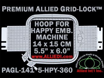 14 x 15 cm (5.5 x 6 inch) Rectangular Premium Allied Grid-Lock Plastic Embroidery Hoop - Happy Japan 360