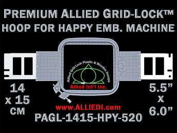 14 x 15 cm (5.5 x 6 inch) Rectangular Premium Allied Grid-Lock Plastic Embroidery Hoop - Happy Japan 520