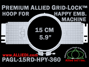 15 cm (5.9 inch) Round Premium Allied Grid-Lock Plastic Embroidery Hoop - Happy Japan 360