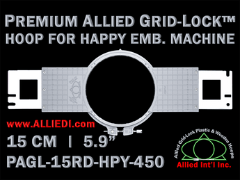 15 cm (5.9 inch) Round Premium Allied Grid-Lock Plastic Embroidery Hoop - Happy Japan 450