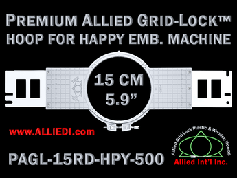 15 cm (5.9 inch) Round Premium Allied Grid-Lock Plastic Embroidery Hoop - Happy Japan 500