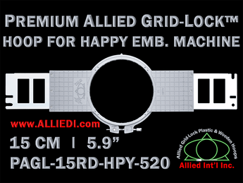 15 cm (5.9 inch) Round Premium Allied Grid-Lock Plastic Embroidery Hoop - Happy Japan 520