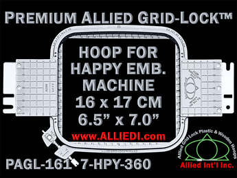 16 x 17 cm (6.5 x 7 inch) Rectangular Premium Allied Grid-Lock Plastic Embroidery Hoop - Happy Japan 360