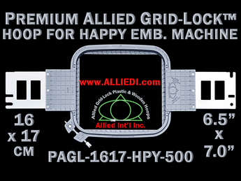 16 x 17 cm (6.5 x 7 inch) Rectangular Premium Allied Grid-Lock Plastic Embroidery Hoop - Happy Japan 500