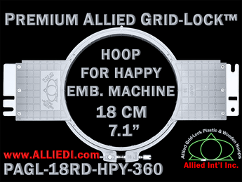 18 cm (7.1 inch) Round Premium Allied Grid-Lock Plastic Embroidery Hoop - Happy Japan 360