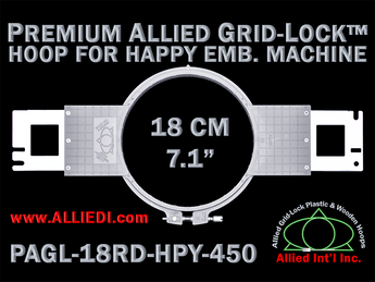 18 cm (7.1 inch) Round Premium Allied Grid-Lock Plastic Embroidery Hoop - Happy Japan 450