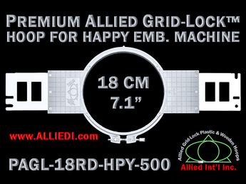 18 cm (7.1 inch) Round Premium Allied Grid-Lock Plastic Embroidery Hoop - Happy Japan 500