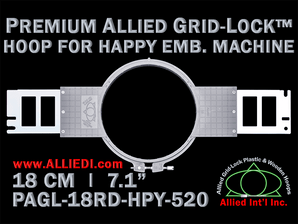 18 cm (7.1 inch) Round Premium Allied Grid-Lock Plastic Embroidery Hoop - Happy Japan 520