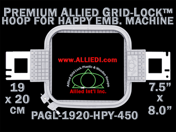 19 x 20 cm (7.5 x 8 inch) Rectangular Premium Allied Grid-Lock Plastic Embroidery Hoop - Happy Japan 450