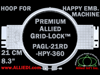 21 cm (8.3 inch) Round Premium Allied Grid-Lock Plastic Embroidery Hoop - Happy Japan 360