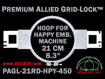 21 cm (8.3 inch) Round Premium Allied Grid-Lock Plastic Embroidery Hoop - Happy Japan 450