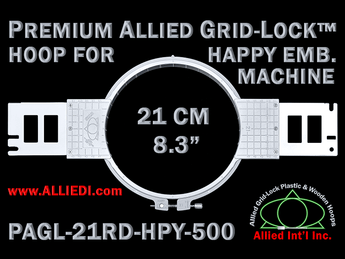 21 cm (8.3 inch) Round Premium Allied Grid-Lock Plastic Embroidery Hoop - Happy Japan 500
