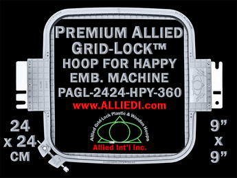 24 x 24 cm (9 x 9 inch) Square Premium Allied Grid-Lock Plastic Embroidery Hoop - Happy Japan 360