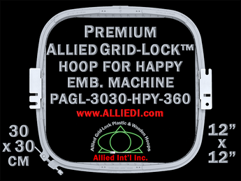 30 x 30 cm (12 x 12 inch) Square Premium Allied Grid-Lock Plastic Embroidery Hoop - Happy Japan 360