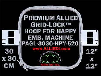 30 x 30 cm (12 x 12 inch) Square Premium Allied Grid-Lock Plastic Embroidery Hoop - Happy Japan 520