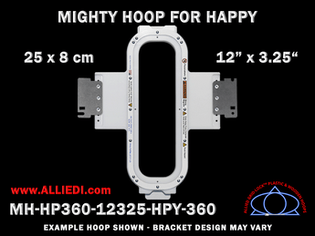 Happy Japan 12 x 3.25 inch (30 x 8 cm) Vertical Rectangular Magnetic Mighty Hoop for 360 mm Sew Field / Arm Spacing