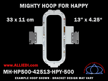 Happy Japan 13 x 4.25 inch (33 x 11 cm) Vertical Rectangular Magnetic Mighty Hoop for 500 mm Sew Field / Arm Spacing