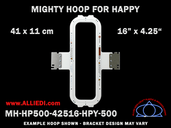 Happy Japan 16 x 4.25 inch (41 x 11 cm) Vertical Magnetic Mighty Hoop for 500 mm Sew Field / Arm Spacing