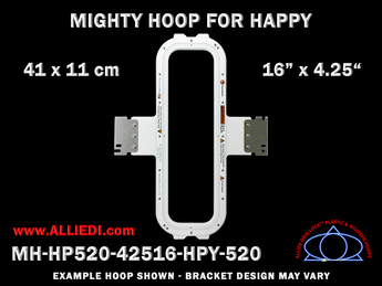Happy Japan 16 x 4.25 inch (41 x 11 cm) Vertical Magnetic Mighty Hoop for 520 mm Sew Field / Arm Spacing