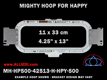 Happy Japan 4.25 x 13 inch (11 x 33 cm) Horizontal Magnetic Mighty Hoop for 500 mm Sew Field / Arm Spacing