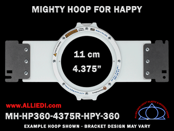 Happy Japan 4.375 inch (11 cm) Round Magnetic Mighty Hoop for 360 mm Sew Field / Arm Spacing